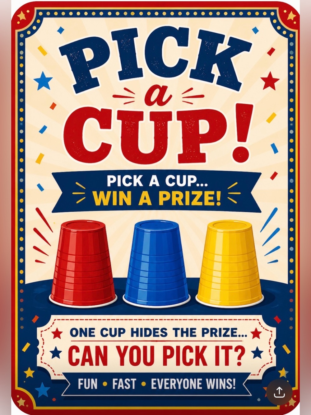 Pick a cup  game